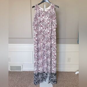 Christopher & Banks Plus Womens 22/24W cold shoulder maxi dress jersey knit soft